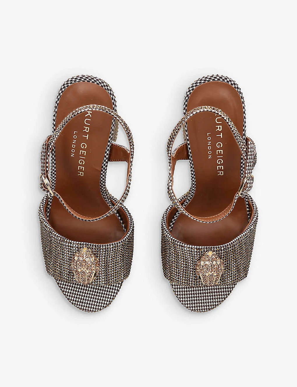 Kurt Geiger London Kensington Houndstooth Woven Platform Sandals - Image 2
