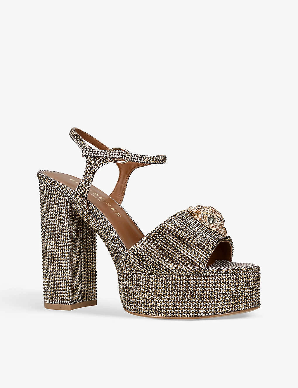 Kurt Geiger London Kensington Houndstooth Woven Platform Sandals - Image 3