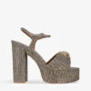 Kurt Geiger London Kensington Houndstooth Woven Platform Sandals