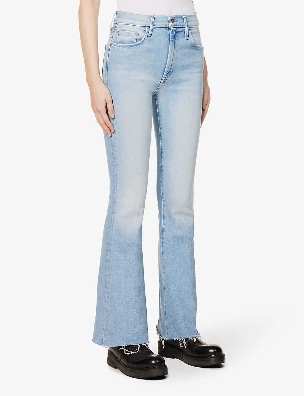 MOTHER The Weekender Frayed-hem High-rise Stretch-denim Jeans - Image 3