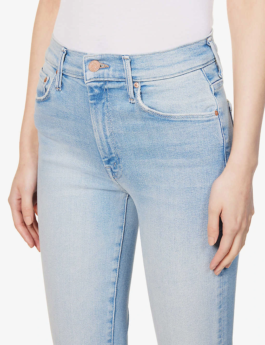 MOTHER The Weekender Frayed-hem High-rise Stretch-denim Jeans - Image 5