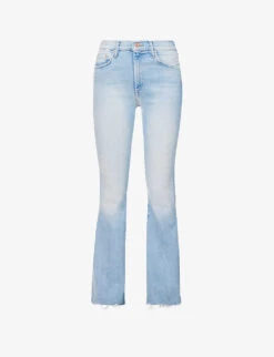 MOTHER The Weekender Frayed-hem High-rise Stretch-denim Jeans