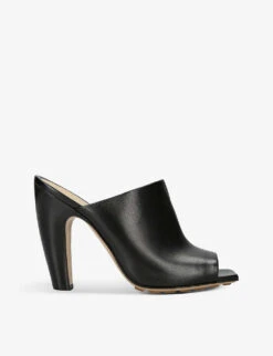 Bottega Veneta Canalazzo Open-toe Leather Heeled Mules