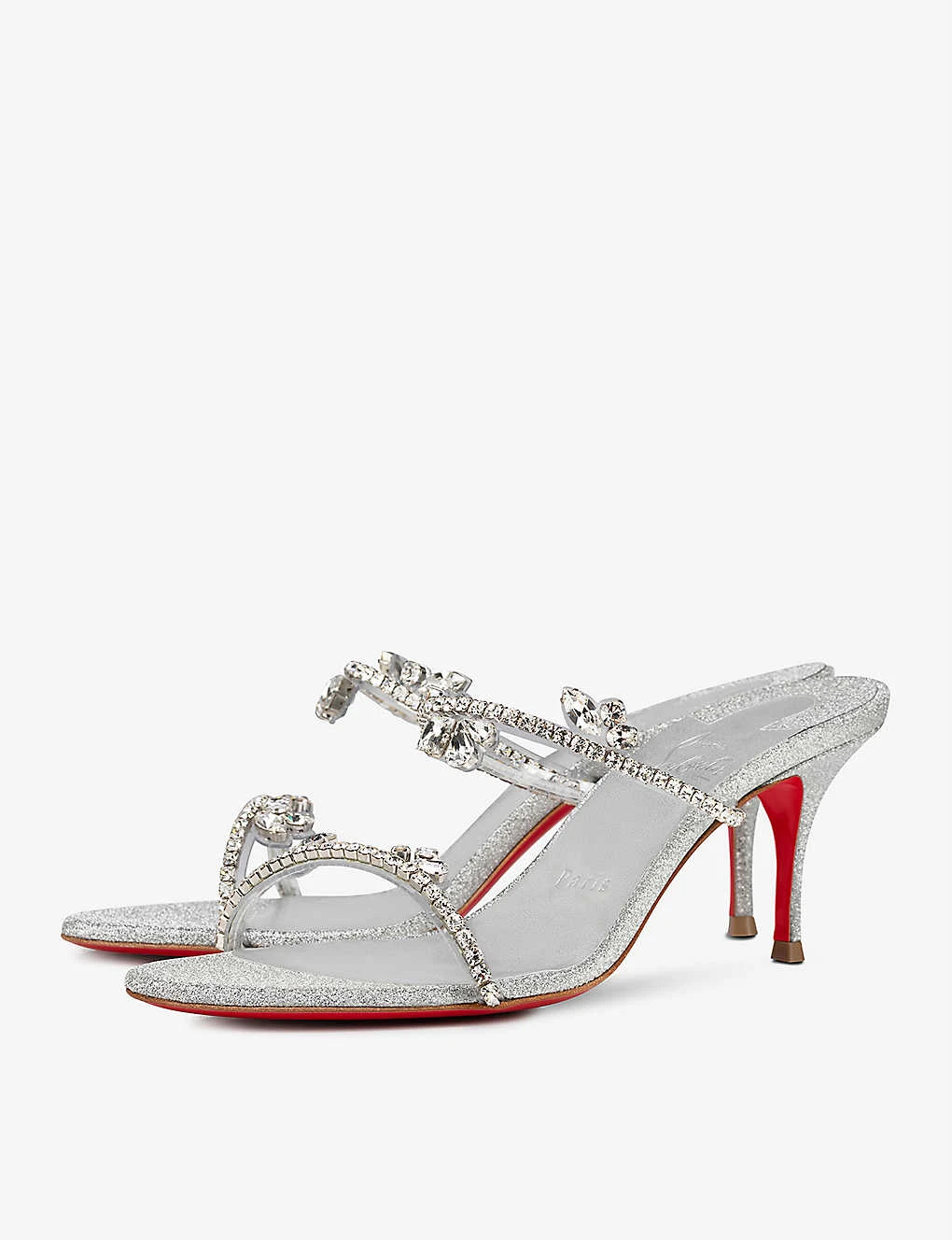 Christian Louboutin Just Queen 70 Leather And PVC Heeled Sandals - Image 4