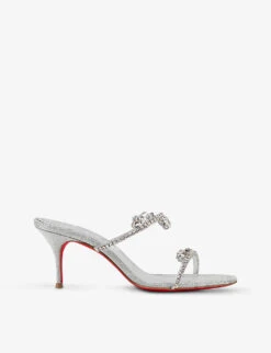 Christian Louboutin Just Queen 70 Leather And PVC Heeled Sandals