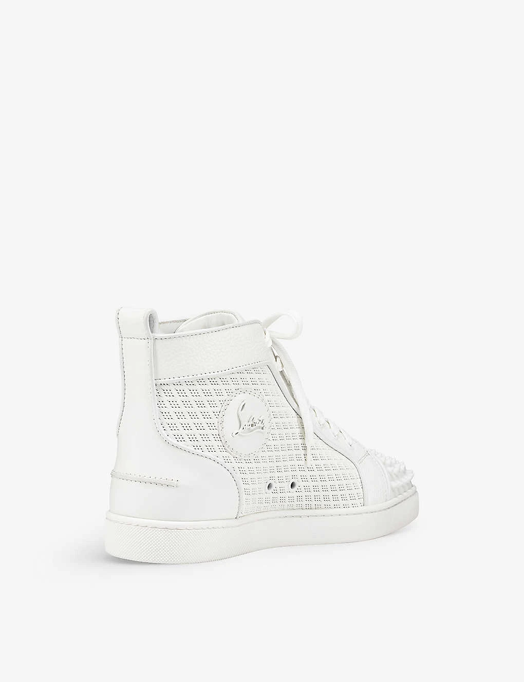 Christian Louboutin Lou Orlato Spikes Spike-embellished Leather High-top Trainers - Image 3