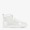Christian Louboutin Lou Orlato Spikes Spike-embellished Leather High-top Trainers