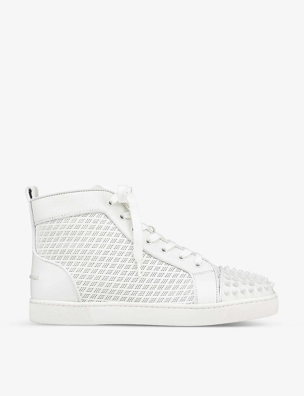 Christian Louboutin Lou Orlato Spikes Spike-embellished Leather High-top Trainers