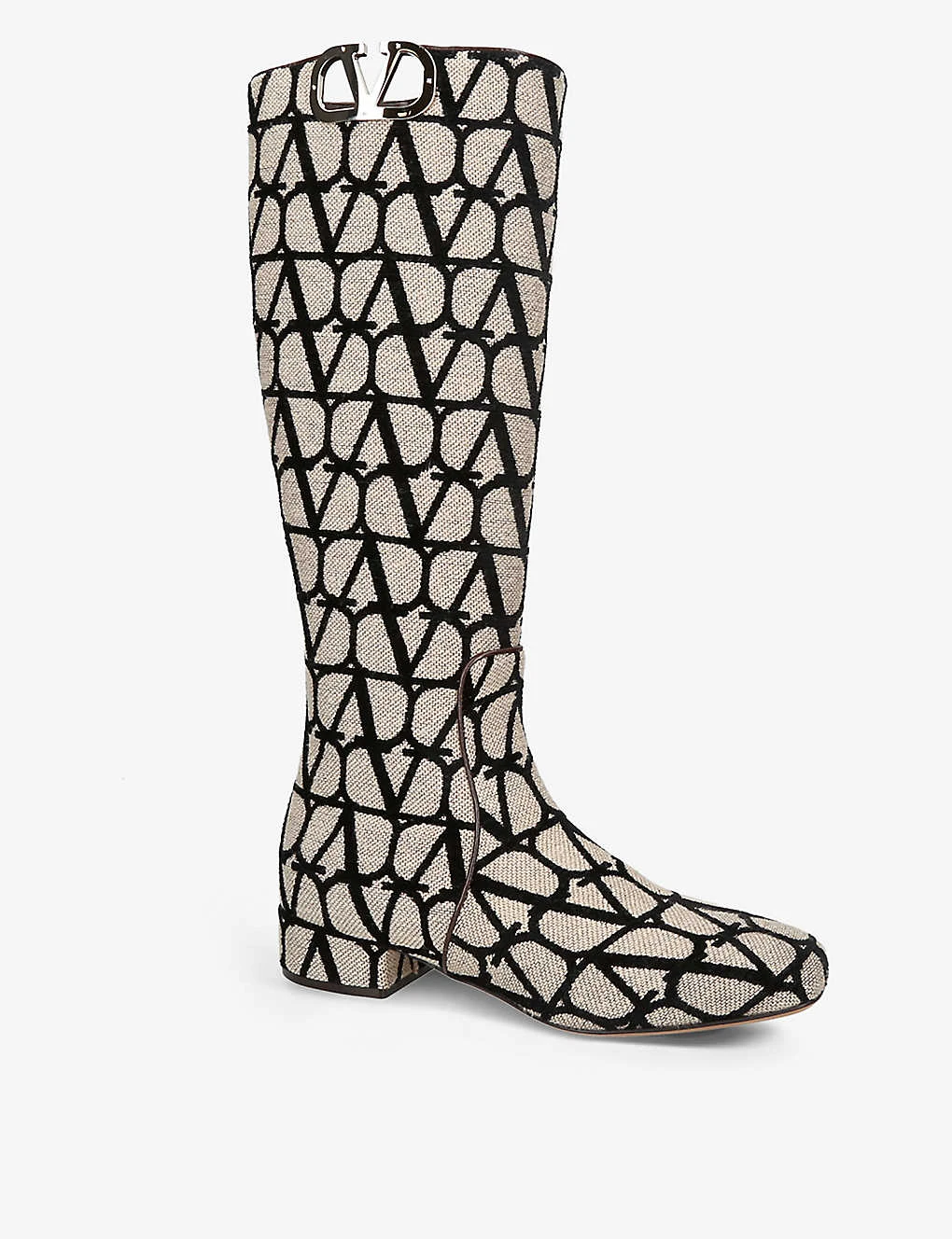 Valentino Garavani VLOGO 30 Graphic-print Wool Heeled Boots - Image 2