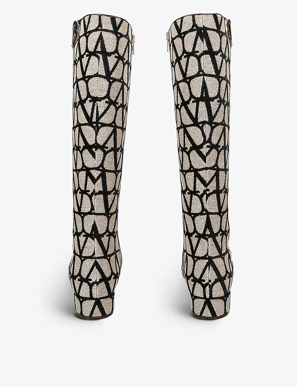 Valentino Garavani VLOGO 30 Graphic-print Wool Heeled Boots - Image 3