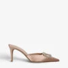 Valentino Garavani VLOGO Crystal-embellished Satin Heeled Mules