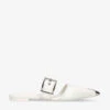 Alexander McQueen Buckle-embellished Flat-sole Leather Mules