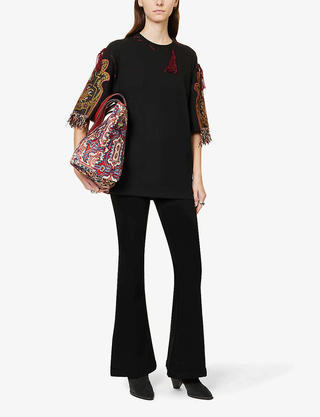 Paige Brand-patch Flared-leg High-rise Rayon-blend Jeans - Image 2