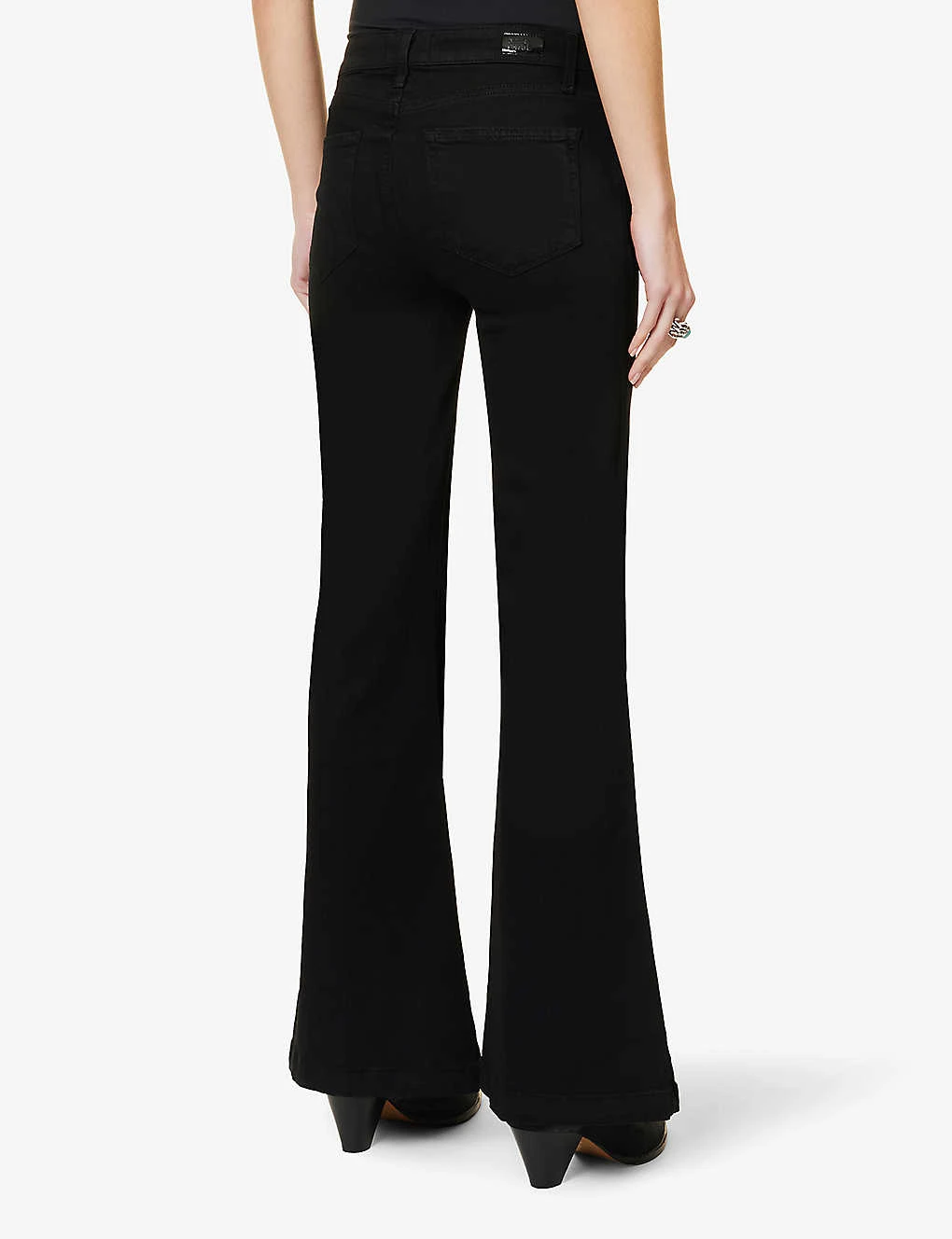Paige Brand-patch Flared-leg High-rise Rayon-blend Jeans - Image 4