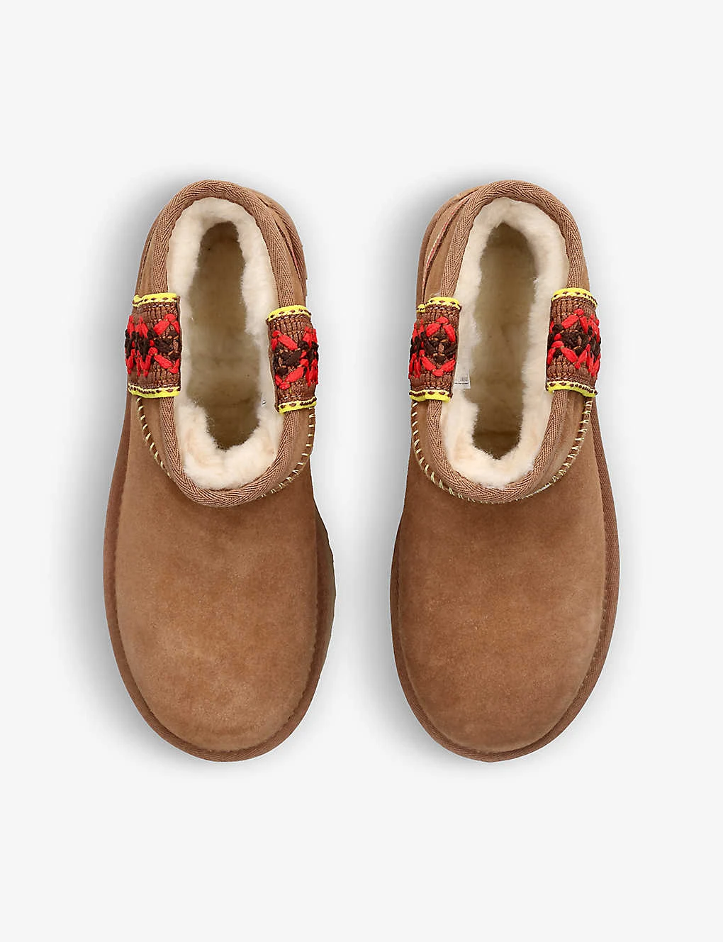 Ugg Classic Ultra Mini Platform Braided Suede And Shearling Boots - Image 2