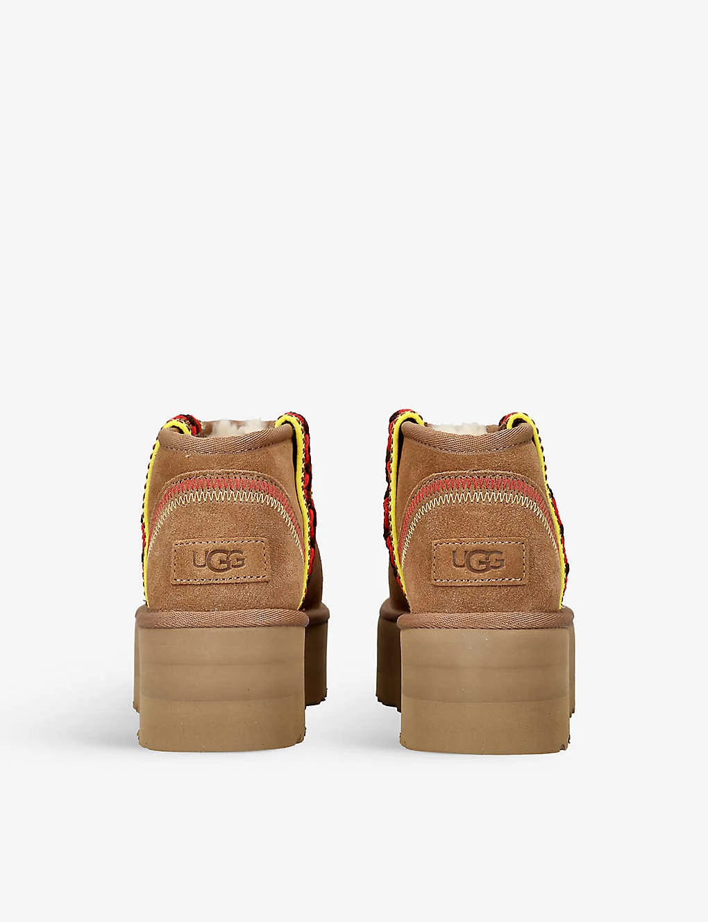 Ugg Classic Ultra Mini Platform Braided Suede And Shearling Boots - Image 4