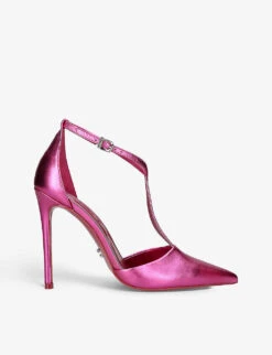 Carvela Vanity 110 T-strap Leather Heeled Courts