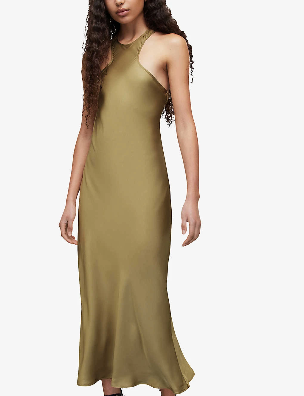 AllSaints Betina Racerback Satin Maxi Dress - Image 3