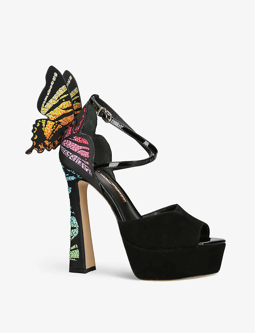 Sophia Webster Chiara Crystal-embellished Leather Platform Heeled Sandals - Image 3
