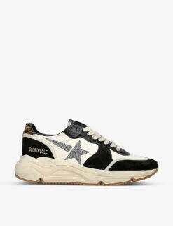 Golden Goose Running Sole Glittered Star Leather Trainers
