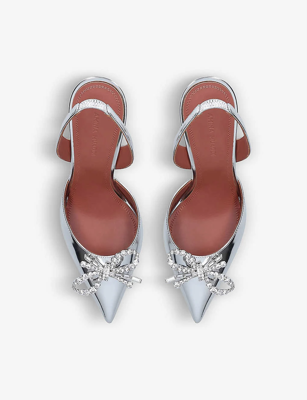 Amina Muaddi Rosie Crystal-embellished Sling-back Leather Courts - Image 2