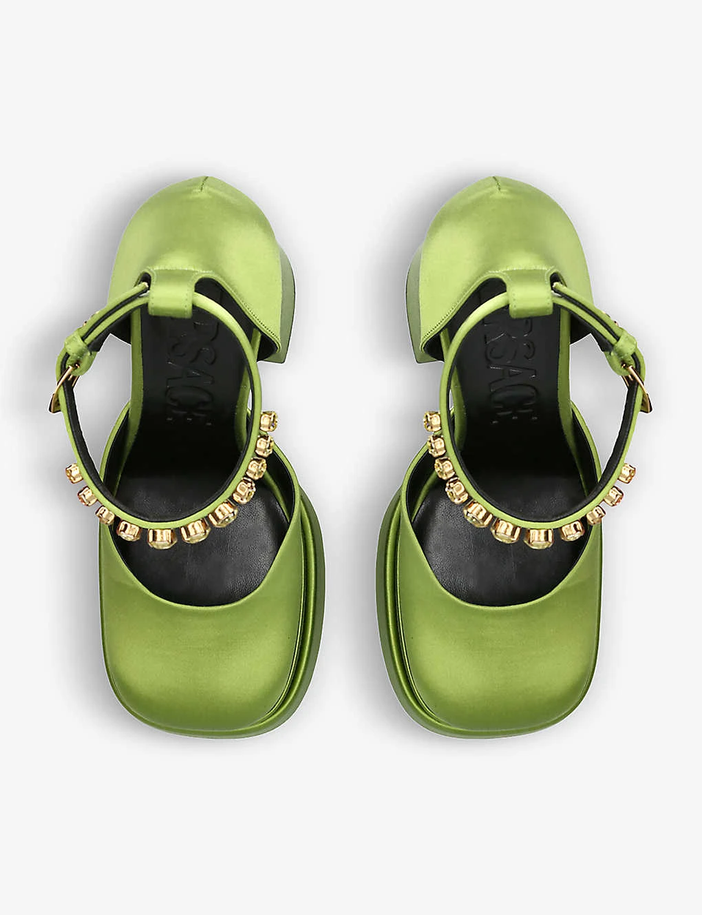 Versace Medusa Aevitas Embellished Satin Platform Sandals - Image 2