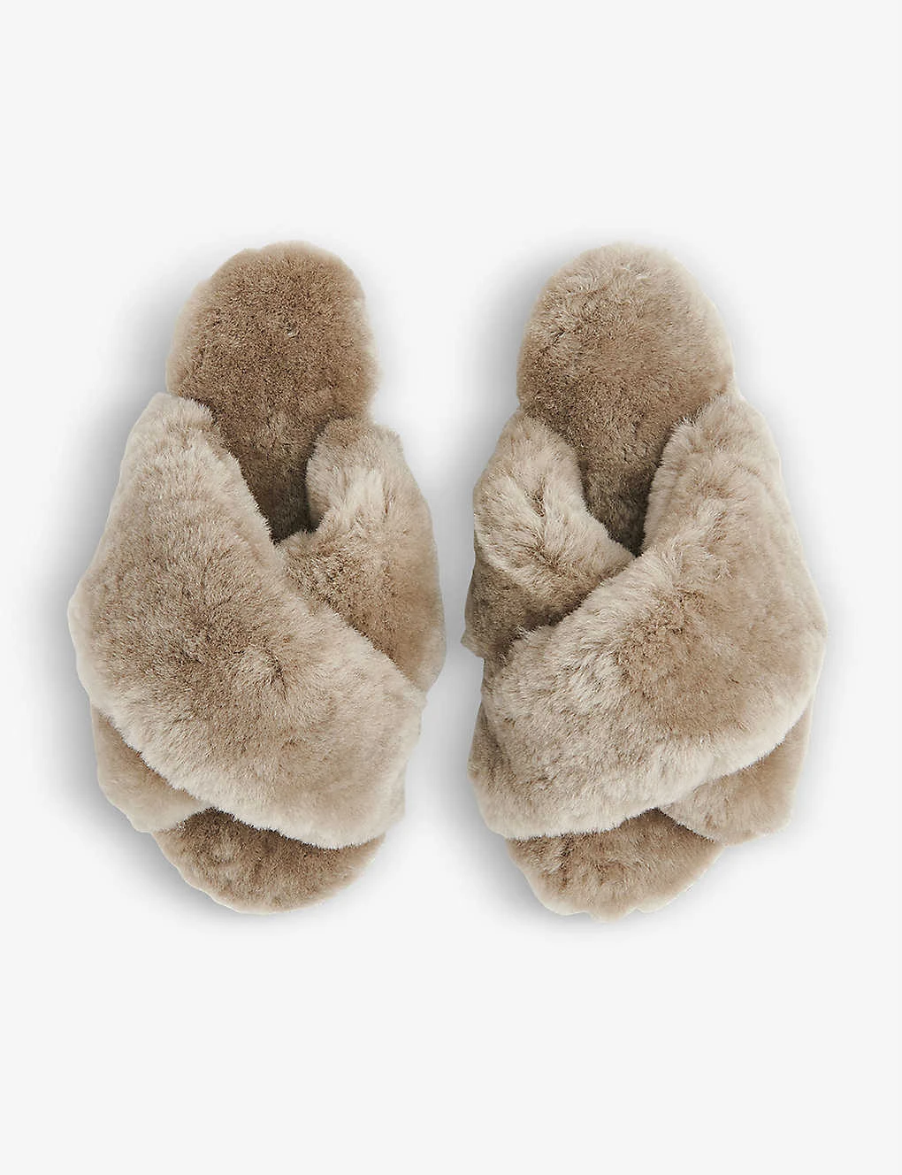Whistles Macy Cross-strap Fluffy Slippers - Image 2