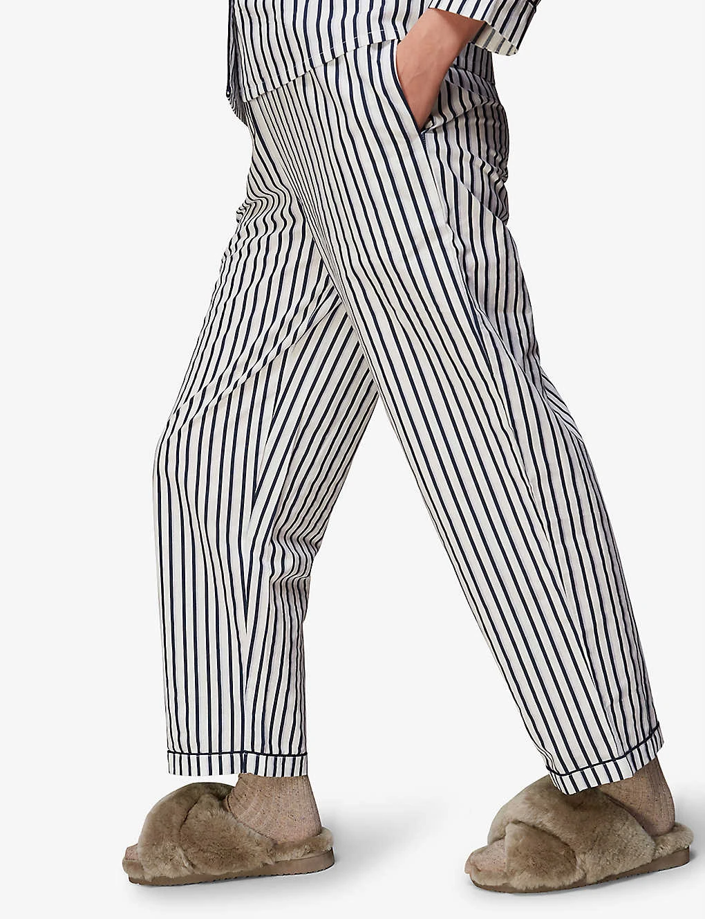 Whistles Macy Cross-strap Fluffy Slippers - Image 4