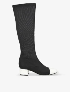 Malaga Contrast-toe Textile High Boots