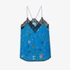Zadig & Voltaire Christy Floral-print Lace-trimmed Woven Cami Top