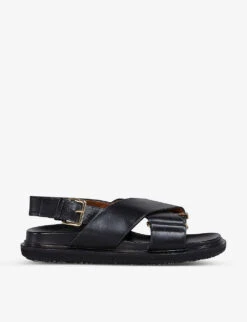 Marni Fussbett Cross-over Leather Sandals