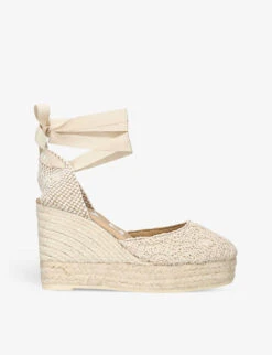 Manebi Yucatan Raffia Espadrille Wedges