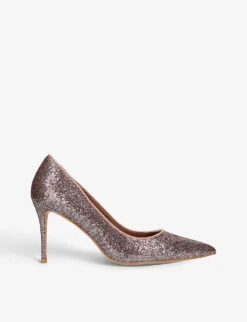 Kurt Geiger London Belgravia Sequined Pointed-toe Woven Courts