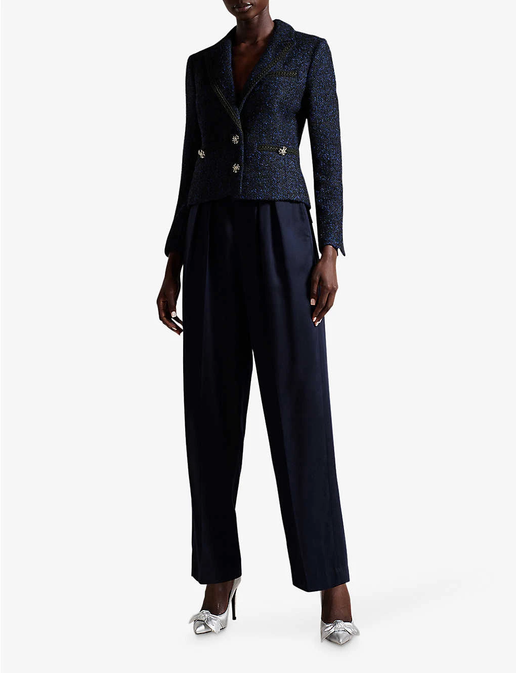 Ted Baker Alenaah Crystal-embellished Boucle-woven Jacket - Image 2