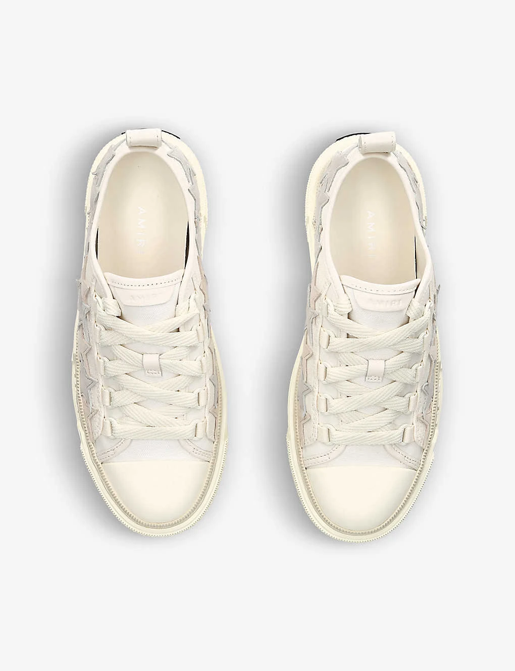 Amiri Court Stars Star-patch Canvas And Leather Low-top Trainers - Image 2