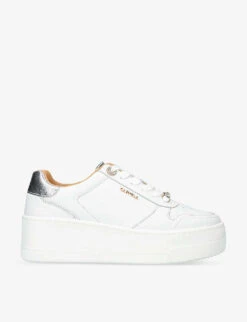 Carvela District Logo-embellished Leather Low-top Trainers
