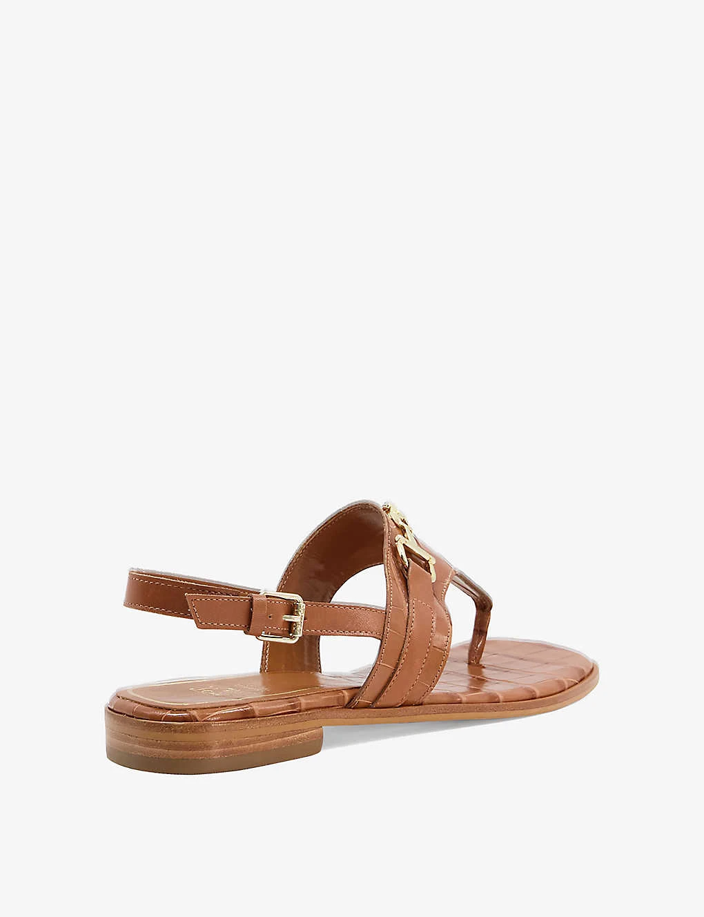 Dune Lexley Horsebit-chain Croc-embossed Leather Sandals - Image 4