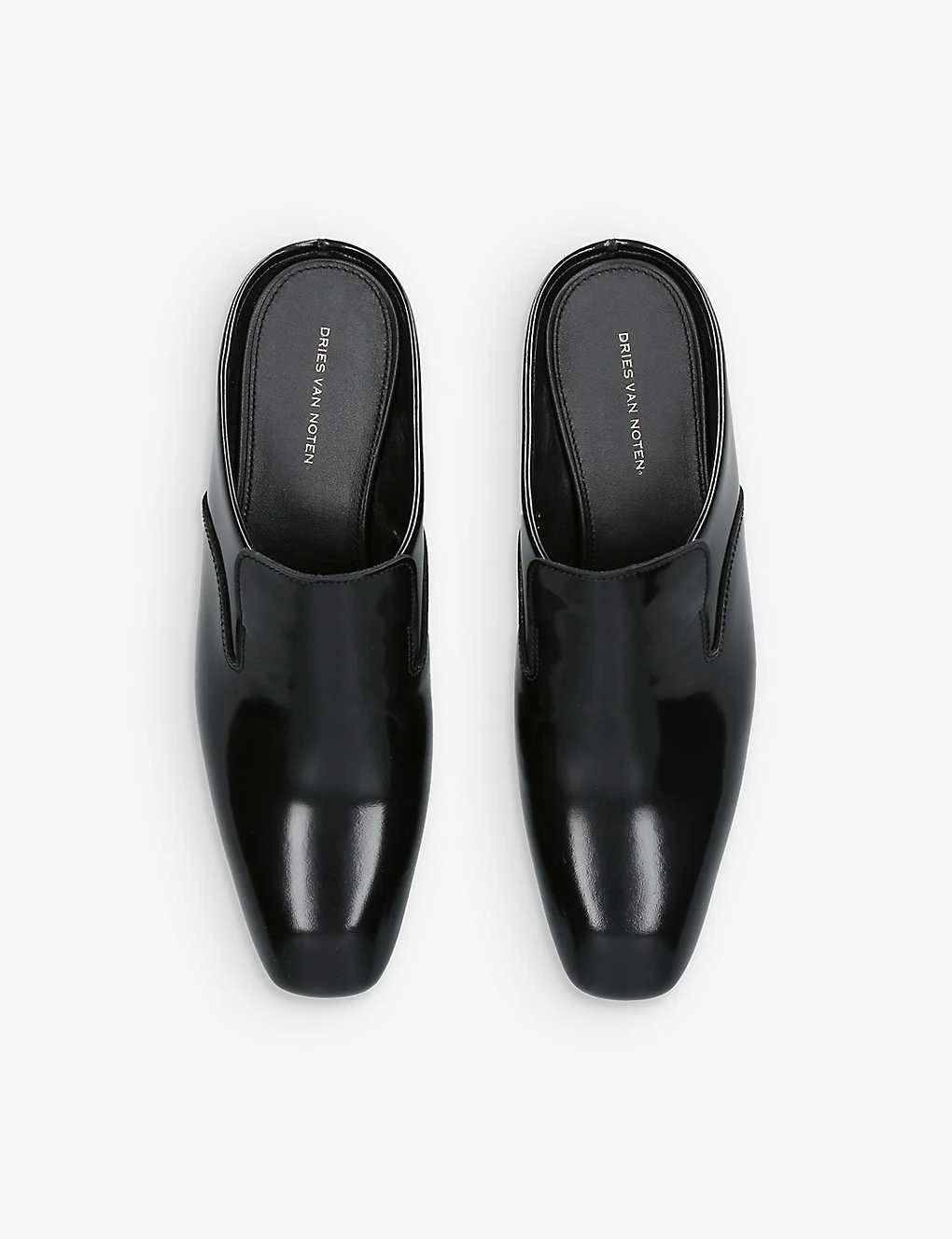 Dries Van Noten Almond-toe Branded-sole Leather Mules - Image 2