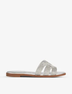 Riley Metallic-rope Flat-sole Raffia Mules