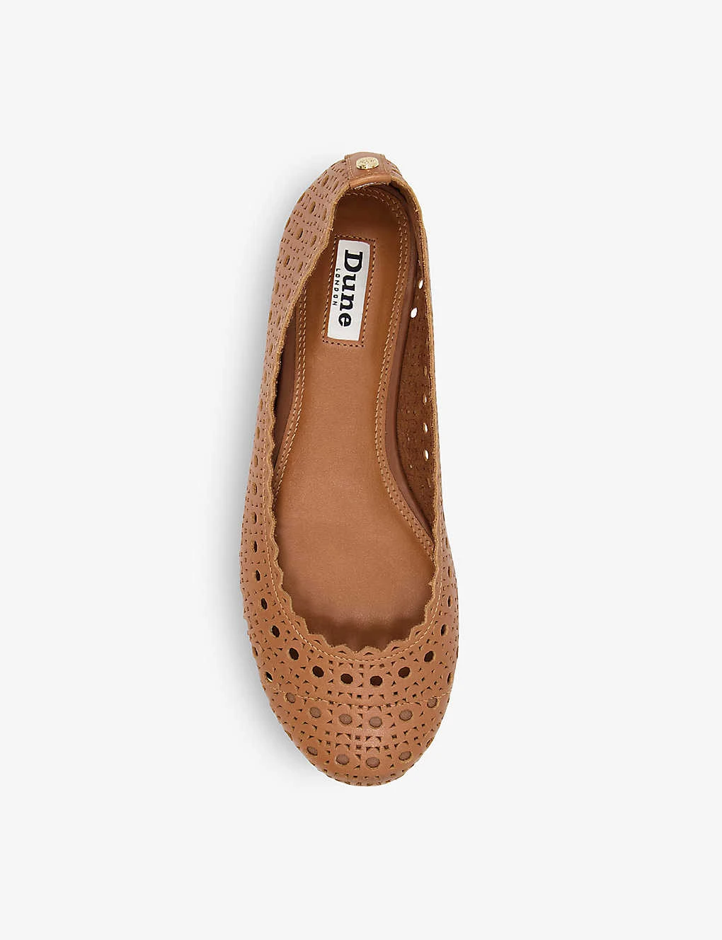 Dune Harlows Laser-cut Leather Ballet Pumps - Image 2