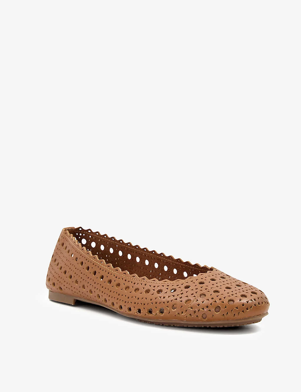Dune Harlows Laser-cut Leather Ballet Pumps - Image 3