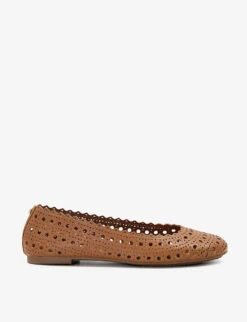 Dune Harlows Laser-cut Leather Ballet Pumps