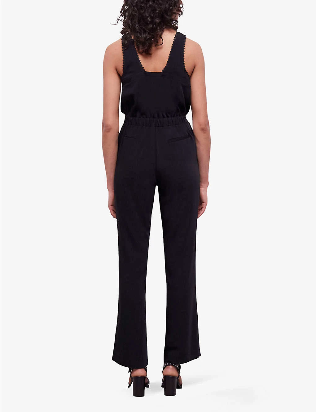 THE KOOPLES Diamond-lace V-neckline Sleeveless Woven Jumpsuit - Image 4