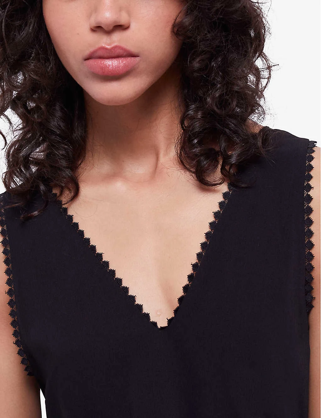 THE KOOPLES Diamond-lace V-neckline Sleeveless Woven Jumpsuit - Image 5