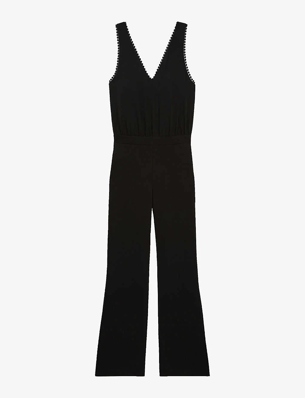 THE KOOPLES Diamond-lace V-neckline Sleeveless Woven Jumpsuit