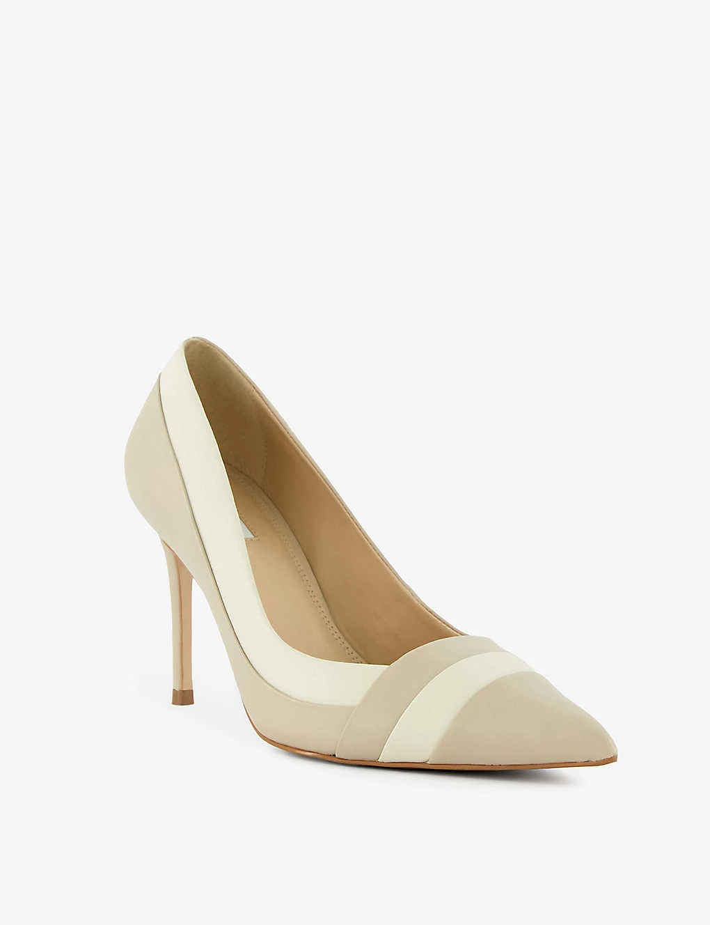 Dune Alexandria Pointed High-heeled Leather Court Shoes - Image 3