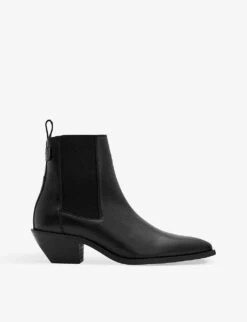 AllSaints Fox Pointed-toe Leather Heeled Ankle Boots