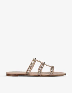 Valentino Garavani Rockstud Stud-embellished Woven Sandals