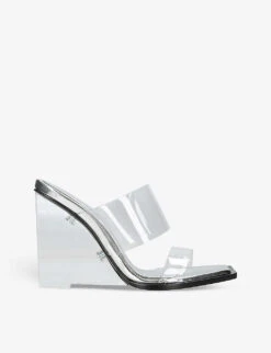Alexander McQueen Plexi Runway 105 Woven Wedge Sandals