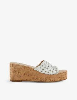 Dune Katey Lattice Leather Mules